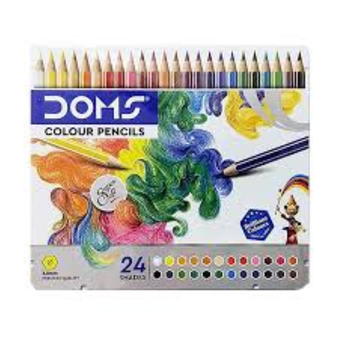 DOMS COLOUR PENCILS FULL 24 SHADES 172MM